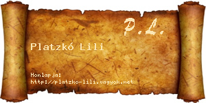 Platzkó Lili névjegykártya