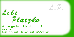 lili platzko business card